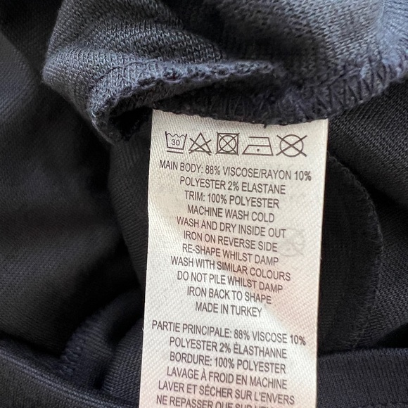 FRENCH CONNECTION Navy Shirt Dress with chiffon drawstring SZ 2 - Picture 11 of 11